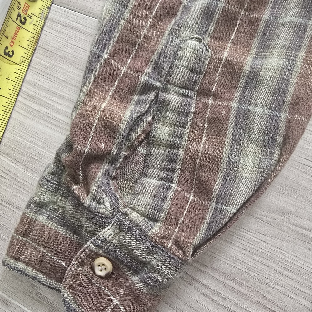 Woolrich Flannel Shirt Mens Large Button Up Long Sleeve Brown Plaid - Picture 10 of 14